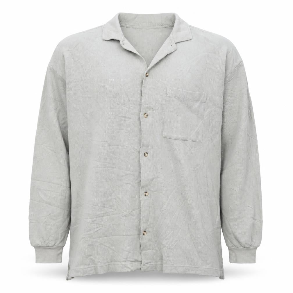 Hanes Men’s Grey XL Cotton Collared Button Basic Jacket