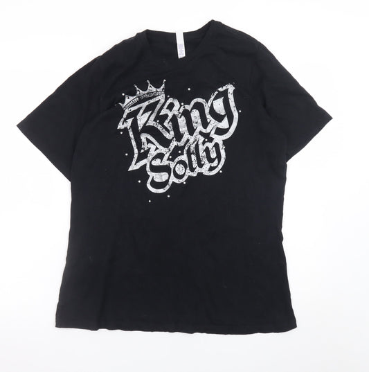 Bella Womens Black XL Graphic Cotton Short Sleeve T-Shirt