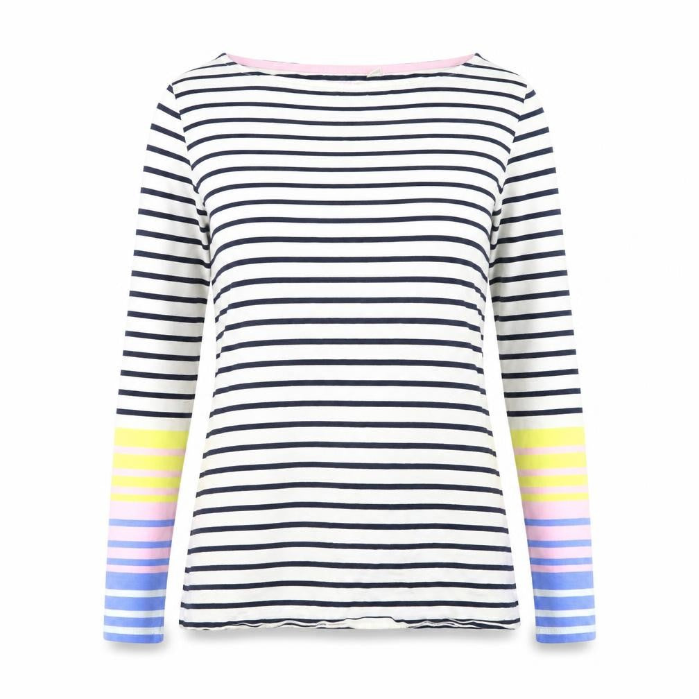 Boden Womens Multicoloured Striped Cotton Long Sleeve T-Shirt UK 12