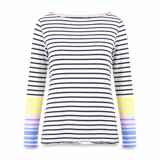 Boden Womens Multicoloured Striped Cotton Long Sleeve T-Shirt UK 12
