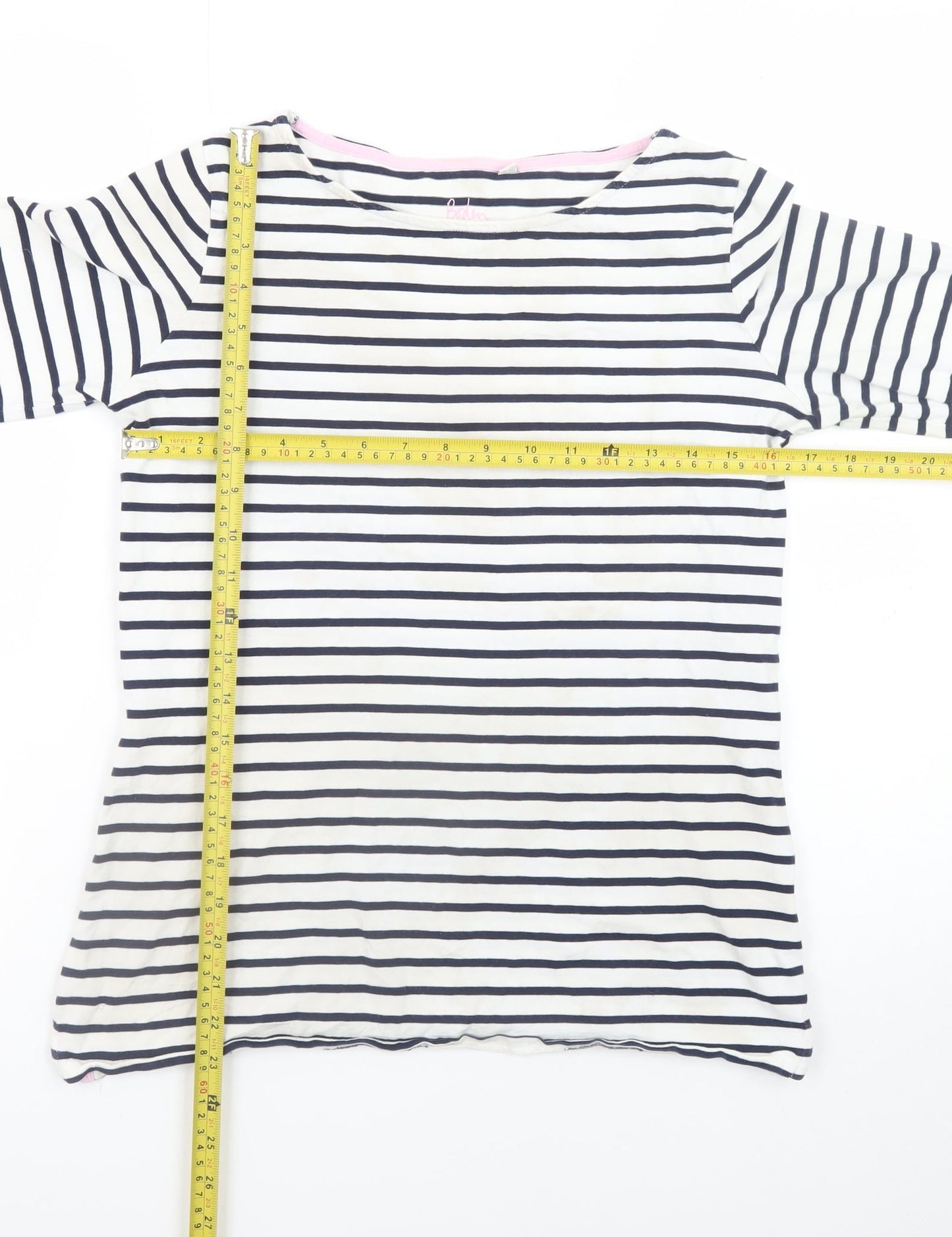 Boden Womens Multicoloured Striped Cotton Long Sleeve T-Shirt UK 12