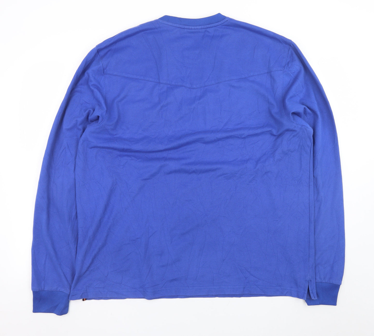 Luke Men's Blue Long Sleeve Crew Neck Cotton Blend T-Shirt Size L