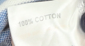 James Pringle Men's Blue Striped Cotton Polo Shirt Size M