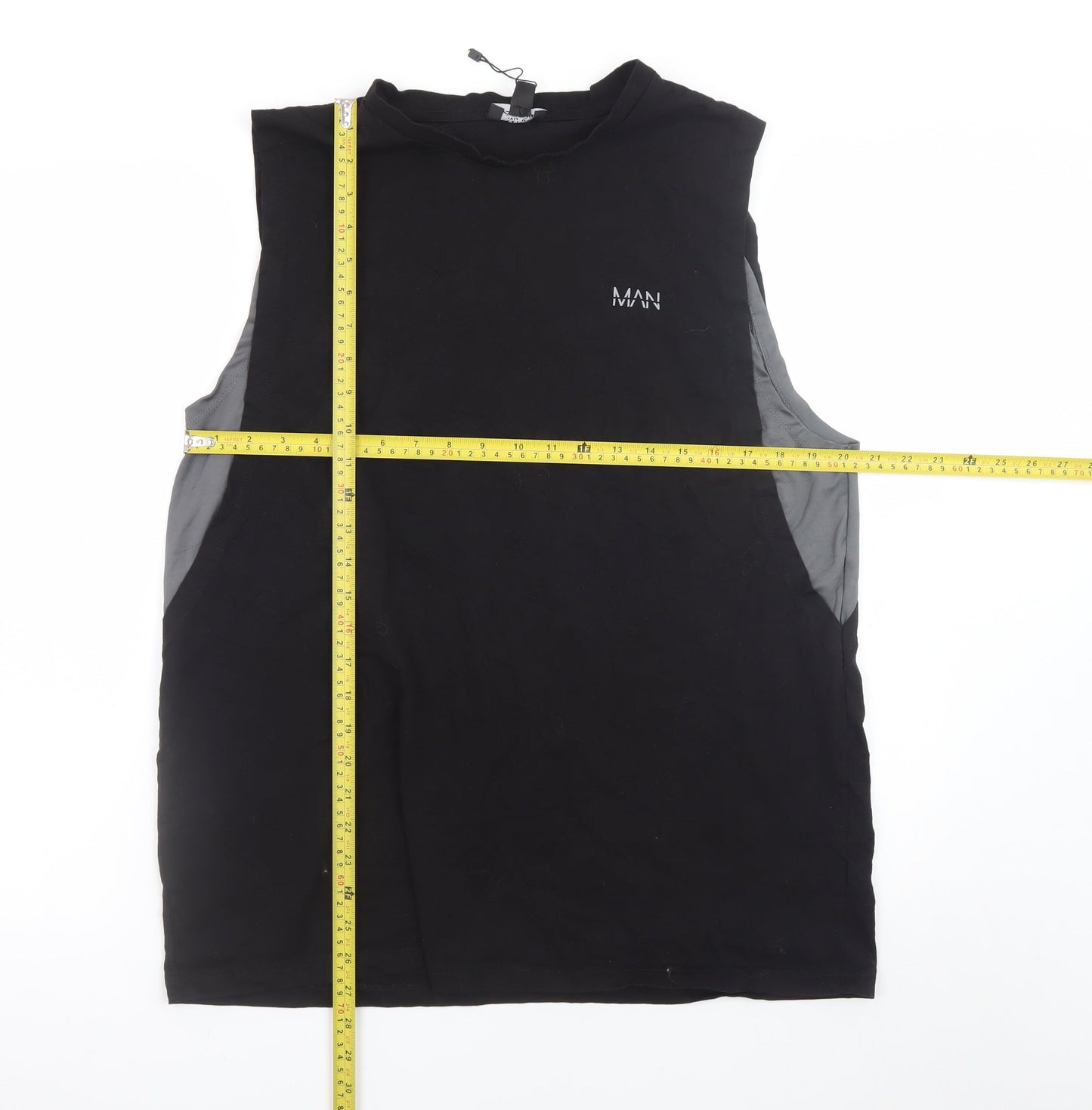 MAN Active Mens Black Sleeveless Muscle T-Shirt XXL