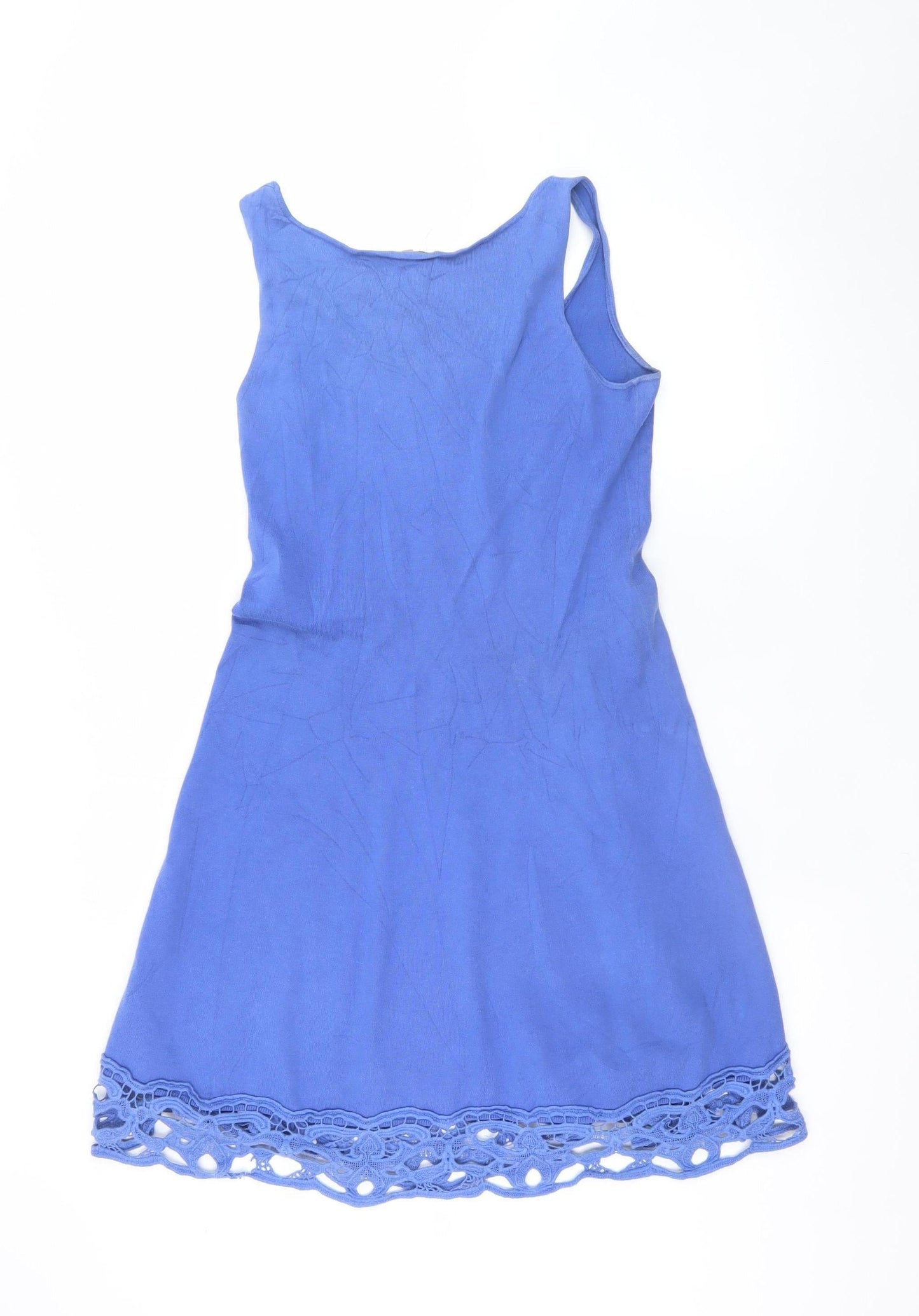 Jigsaw Blue Cotton Blend Sleeveless Tank Dress Women M