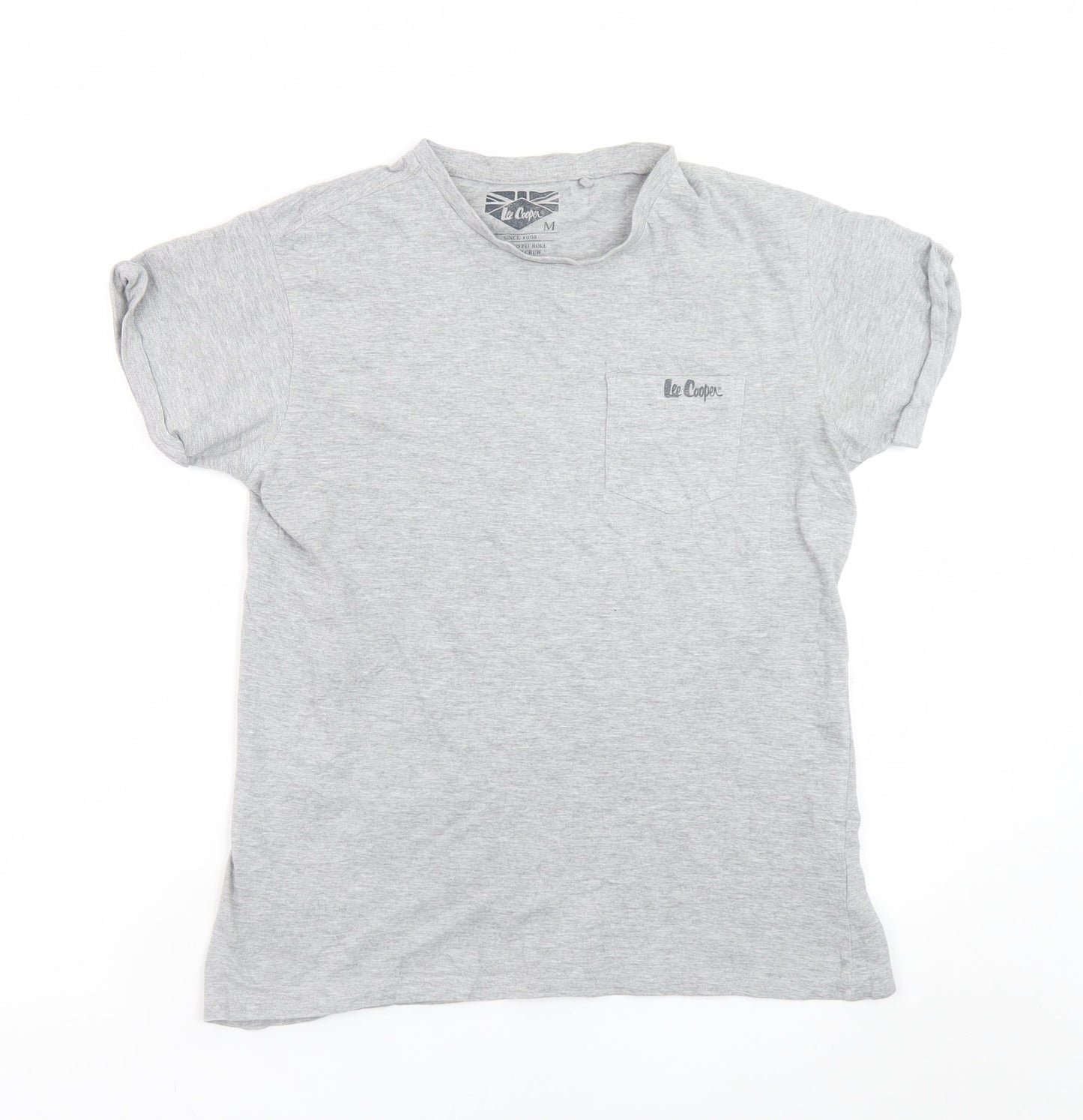 Lee Cooper Men's Grey Relaxed Fit Short Sleeve Crew Neck T-Shirt Size M