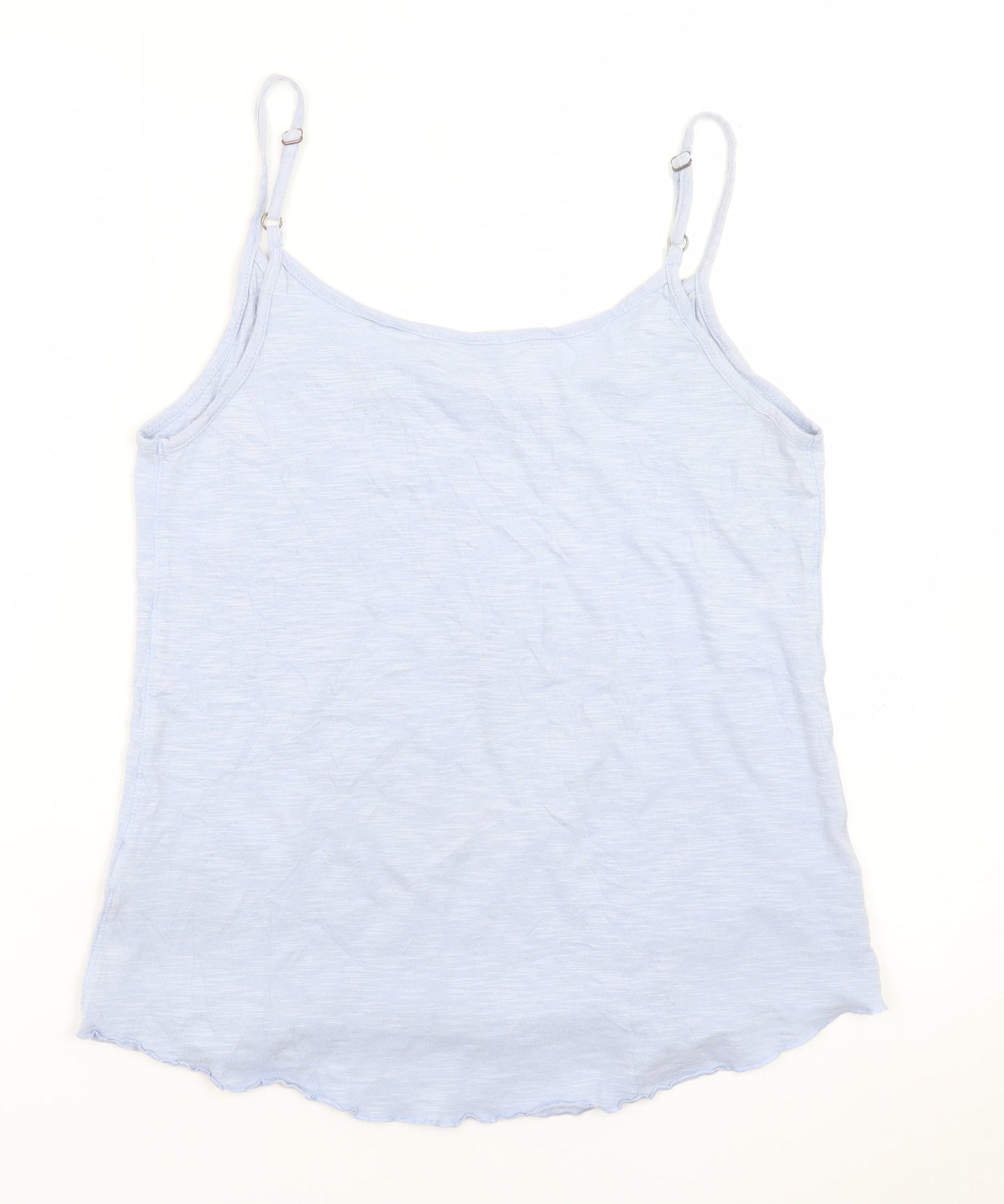 Fatface Women's Blue Cotton Ruffle Camisole Tank Top Size 10