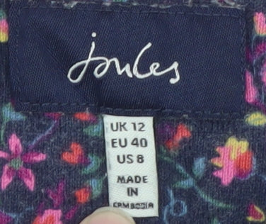 Joules Womens Multicoloured Floral Cotton Long Sleeve Top UK 12