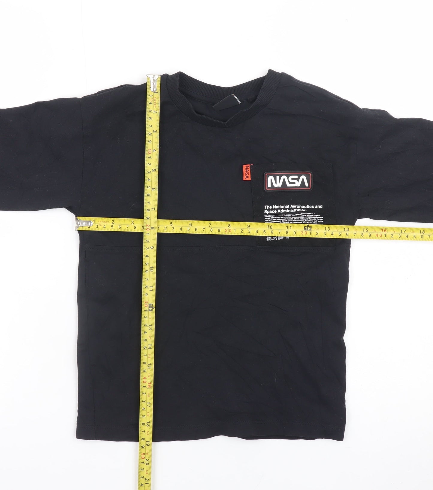 Next Boys Black NASA Long Sleeve T-Shirt 6 Years Cotton Graphic Top