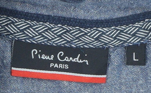 Pierre Cardin Men's Blue Cotton Short Sleeve Polo Shirt Size L