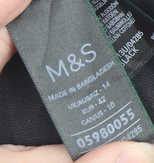 Marks and Spencer Women’s Black Studded Cotton T-Shirt Size 14