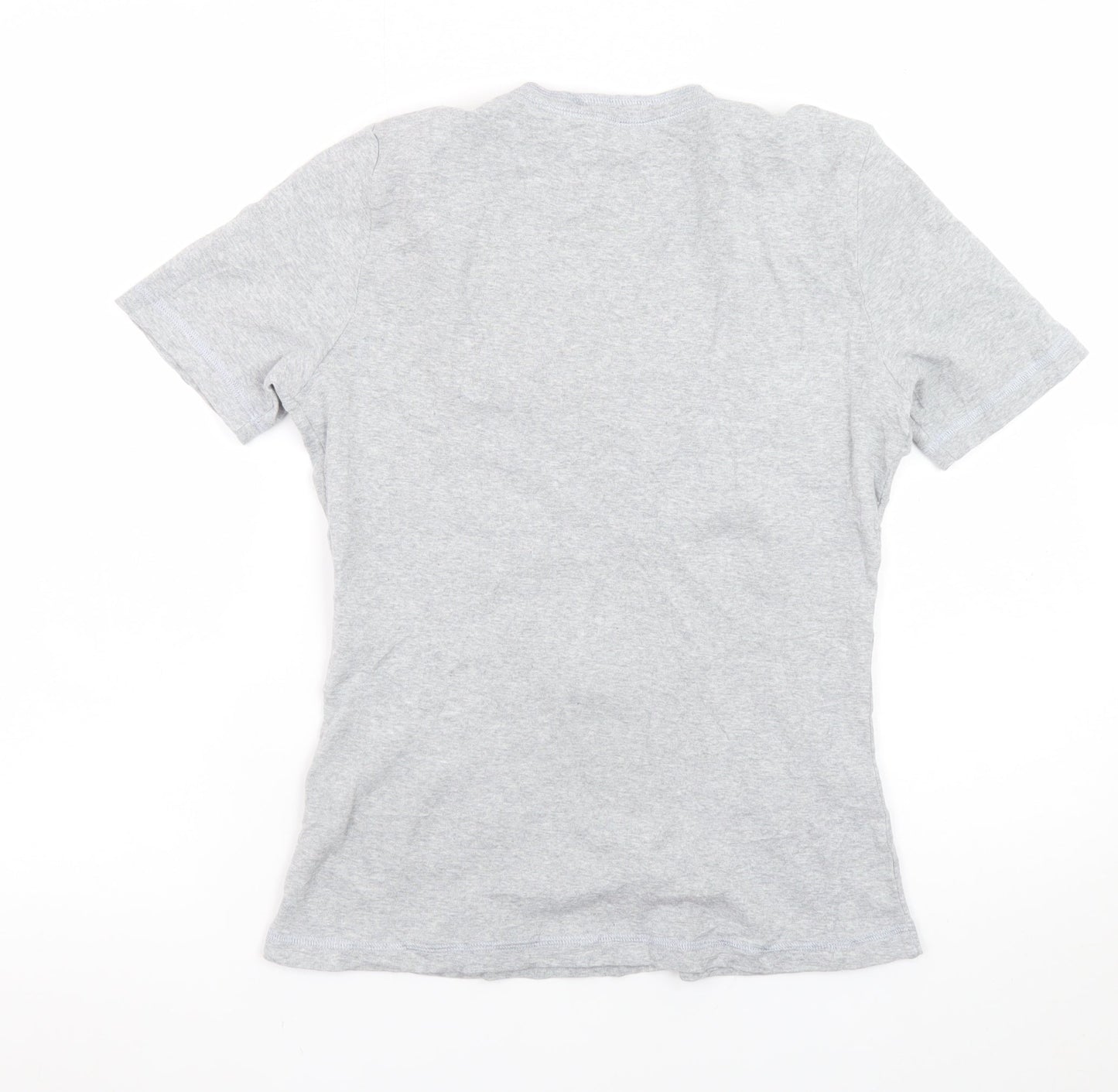 Betty Barclay Women’s Grey V-Neck Short Sleeve Cotton T-Shirt Size 12