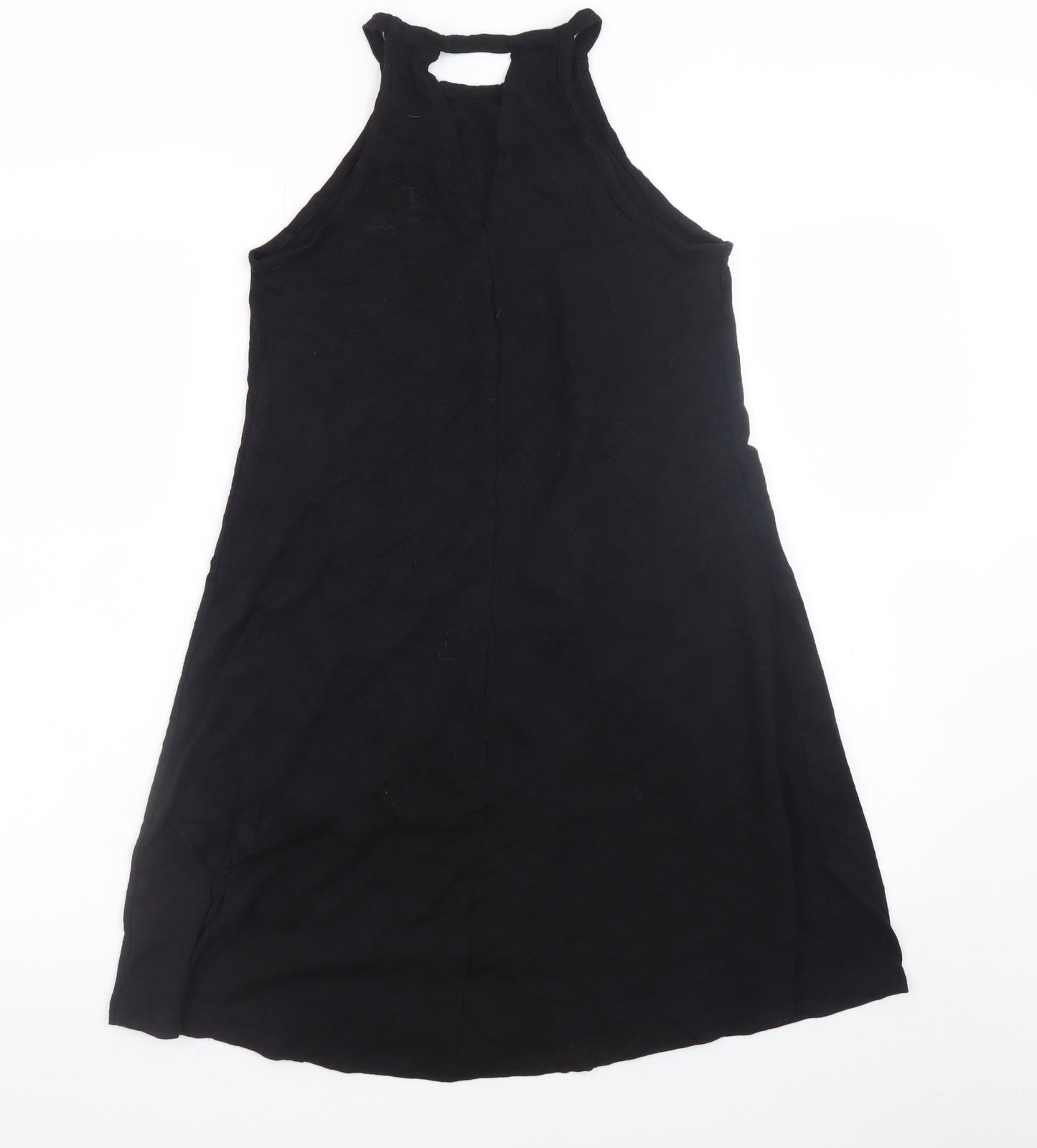 Gap Women Black XS A-Line Sleeveless Halter Jersey Dress