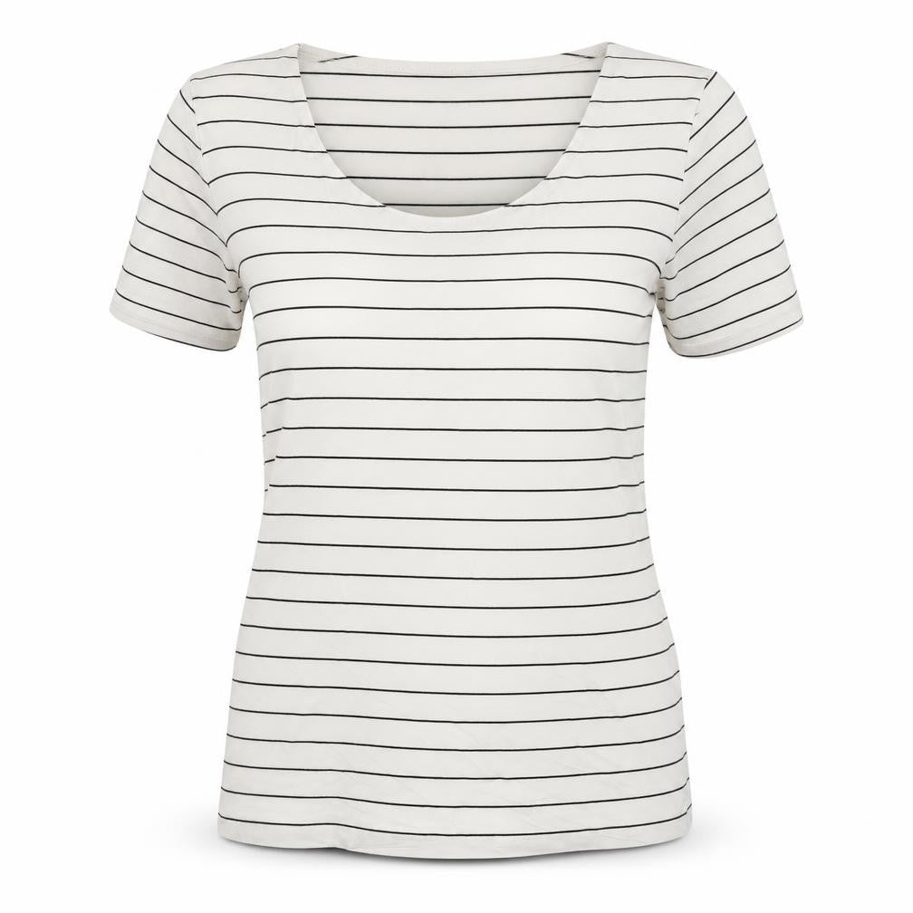 Hobbs Women’s White Striped Basic Jersey T-Shirt Size S