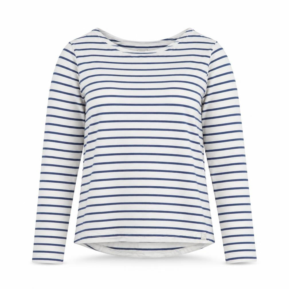FatFace Womens White Navy Striped Classic Jersey Long Sleeve T-Shirt Size 10