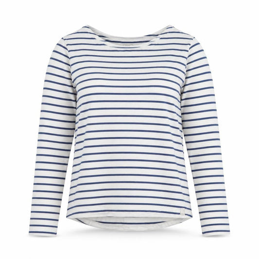 FatFace Womens White Navy Striped Classic Jersey Long Sleeve T-Shirt Size 10