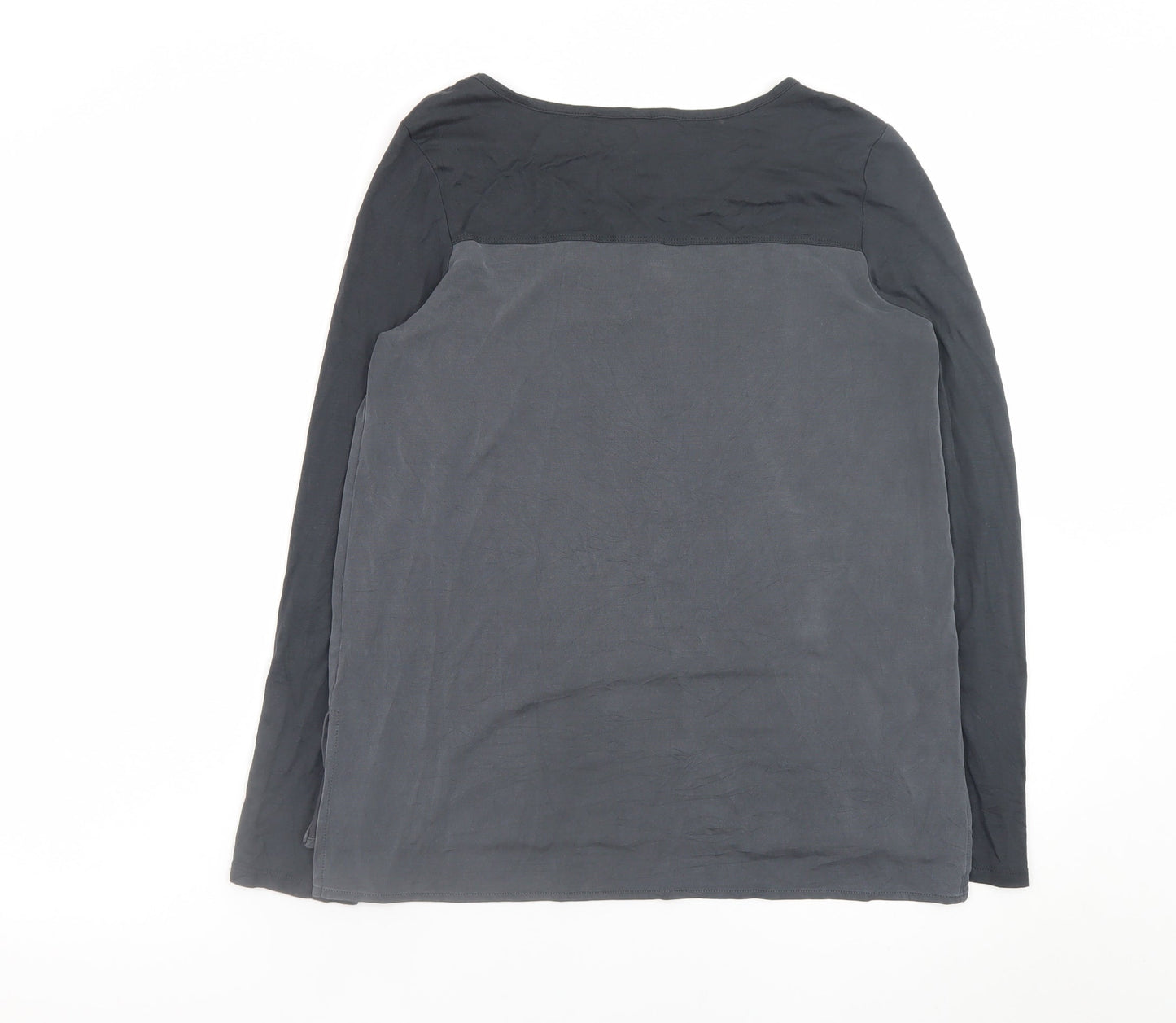Cynthia Rowley Women's Black Long Sleeve Basic Viscose Blouse Size S