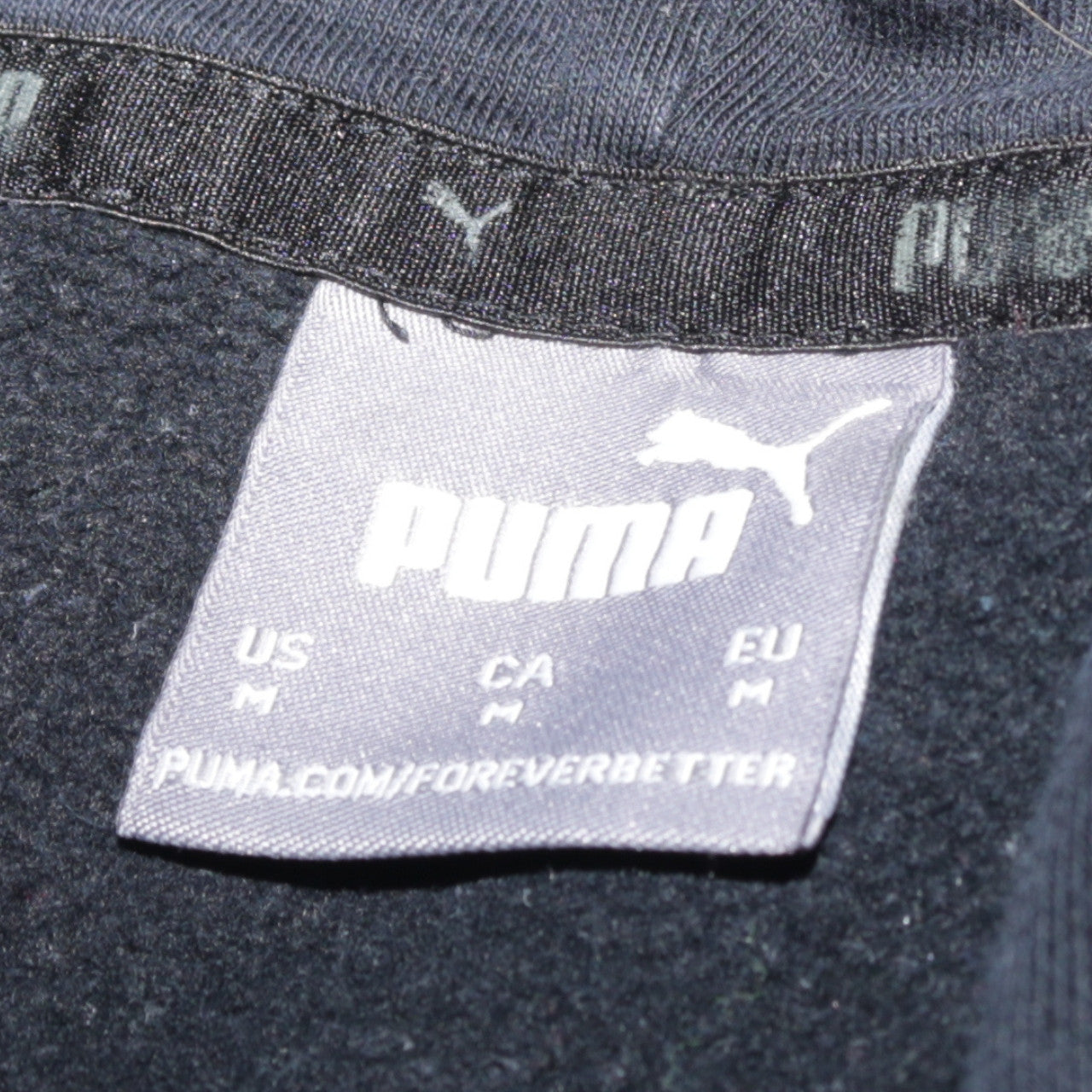 Puma Men's Black Pullover Hoodie M Sports Logo Fleece Sweatshirt