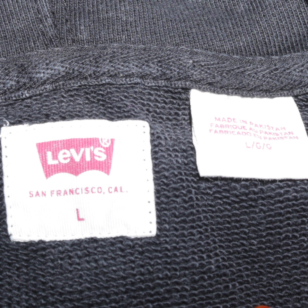 Levi's Men's Black Pullover Hoodie L Regular Fit Fleece Sweatshirt