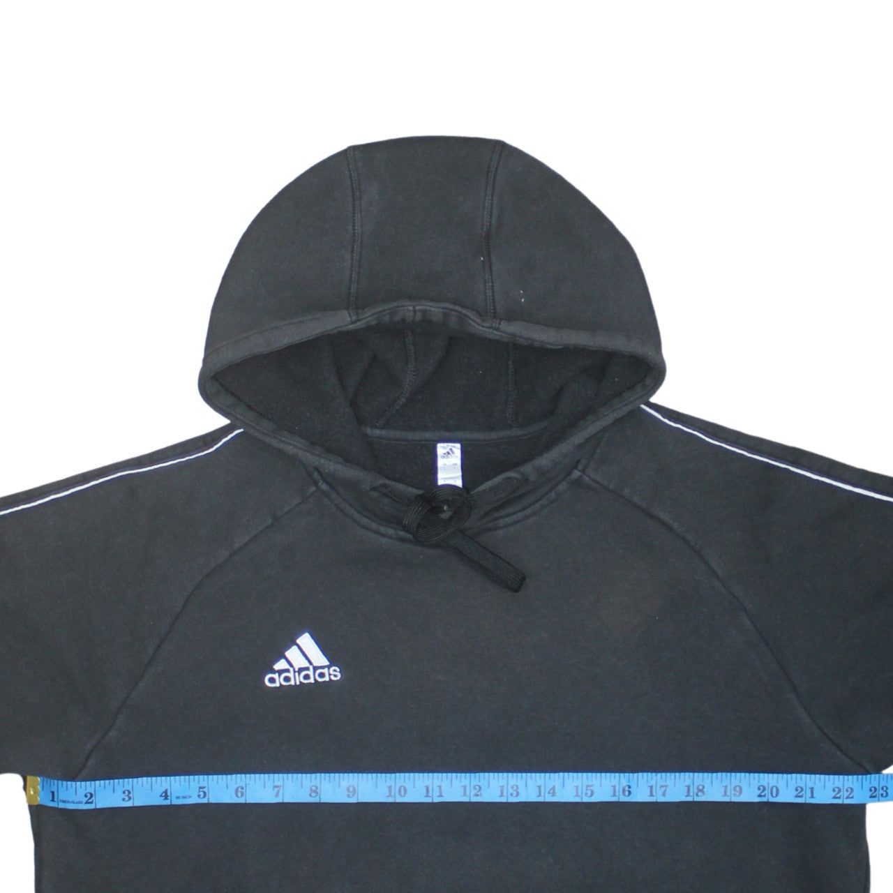 Adidas Mens Black Pullover Hoodie L Hooded Fleece Sweatshirt