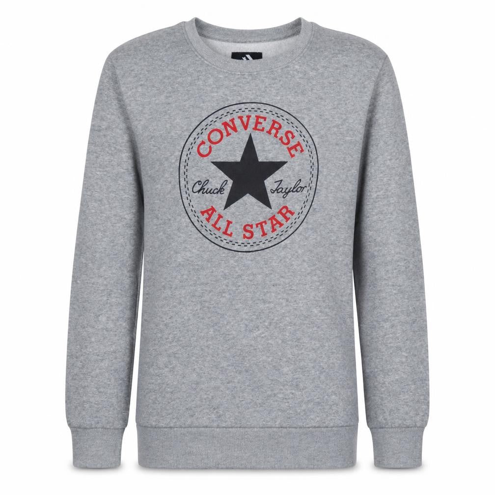 Converse Boys Grey Crew Neck Pullover Sweatshirt 13-15 Years Logo Print