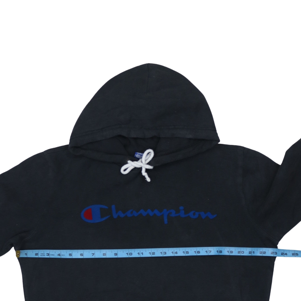 Champion Men's Black Pullover Hoodie Medium Logo Cotton Sweatshirt