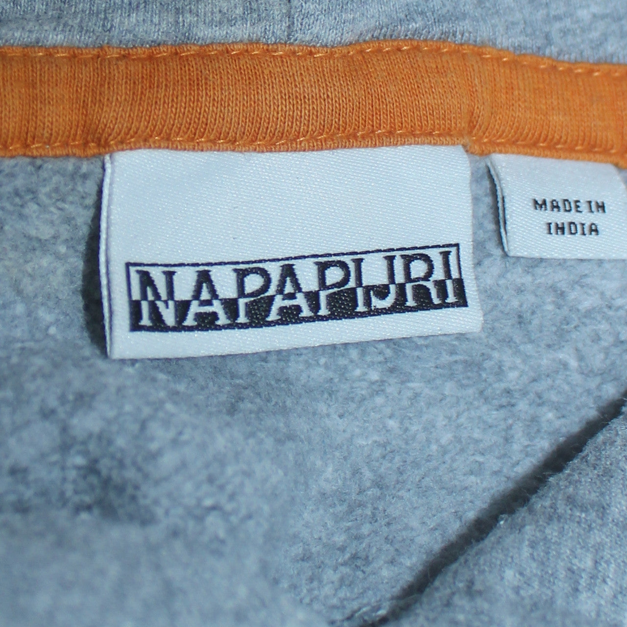 Napapijri Boys Grey Hooded Pullover Sweatshirt Size 14 Years Logo Design