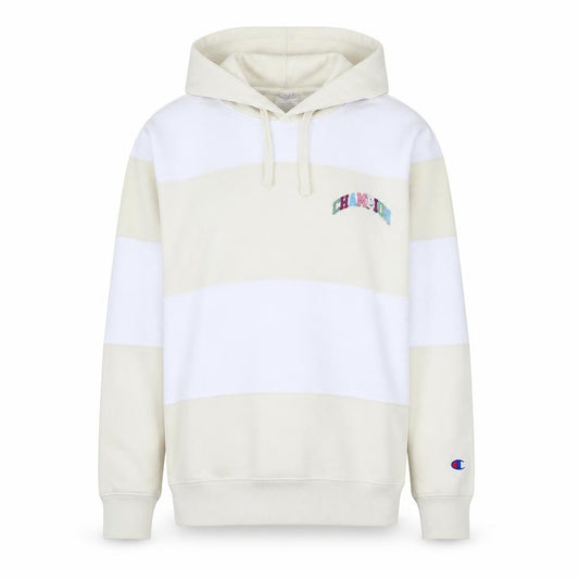 Champion Womens Beige & White Hooded Pullover Sweatshirt Size M