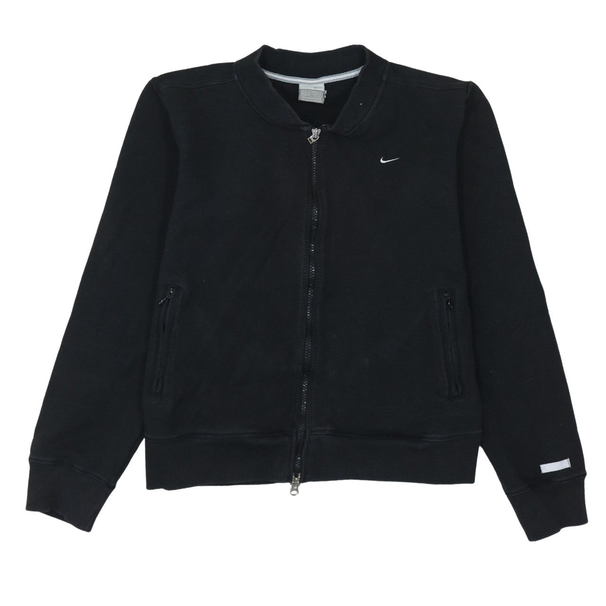 Nike Womens Black Size 12 Track Jacket Full Zip Lightweight Cotton Blend