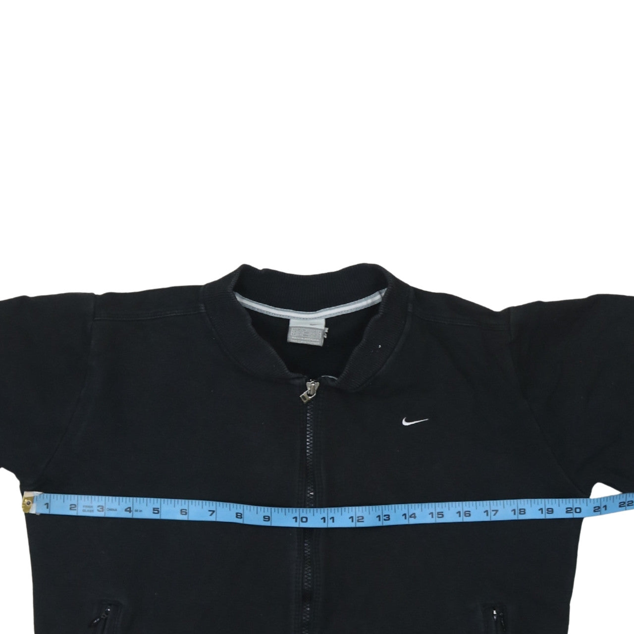 Nike Womens Black Size 12 Track Jacket Full Zip Lightweight Cotton Blend