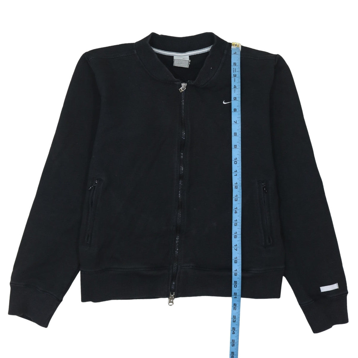 Nike Womens Black Size 12 Track Jacket Full Zip Lightweight Cotton Blend