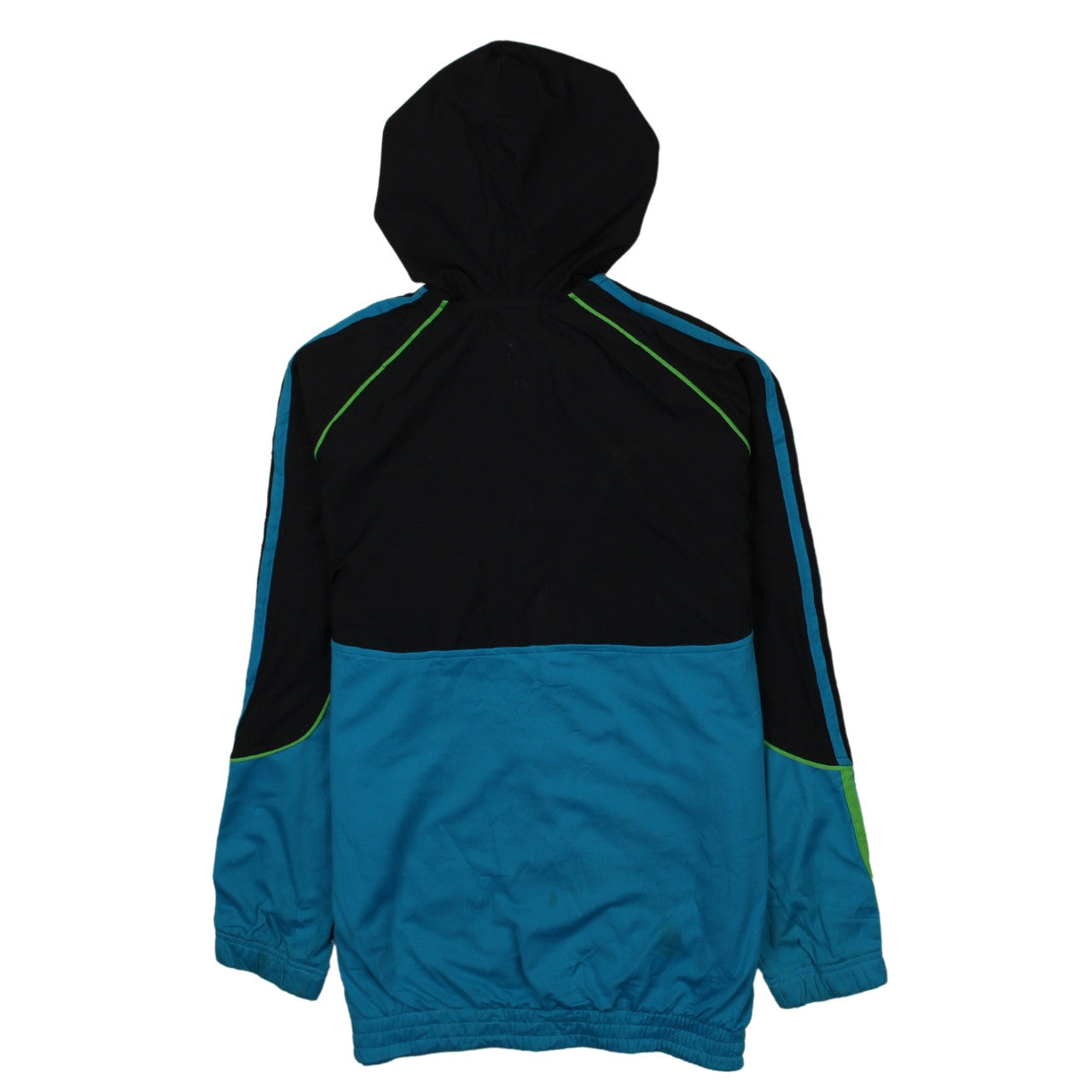 Adidas Boys Blue & Black Track Jacket Hooded Zip Up Size 13-14 Years