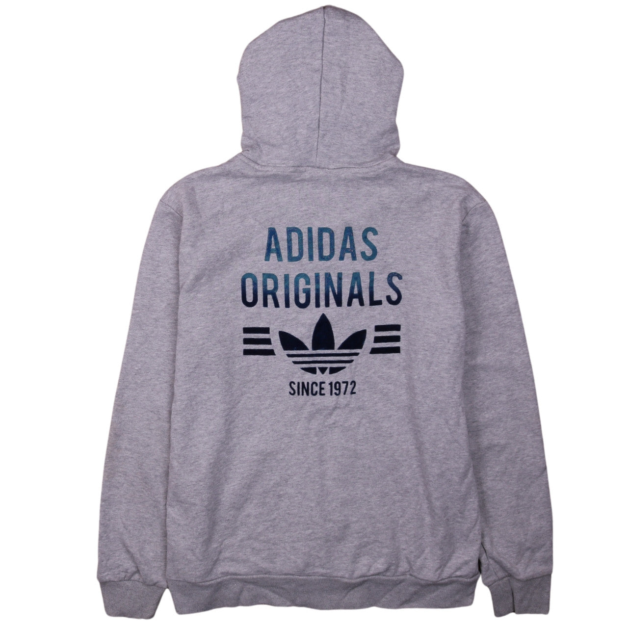 Adidas Boys Grey Full Zip Hoodie 13-14 Years Regular Fit Logo Hooded Sweatshirt