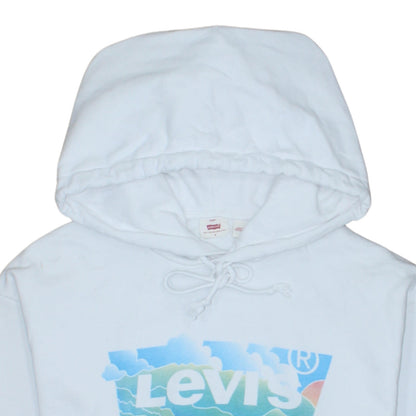 Additional view of Levi's Women White Small Pullover Hoodie Graphic Print Drawstring
