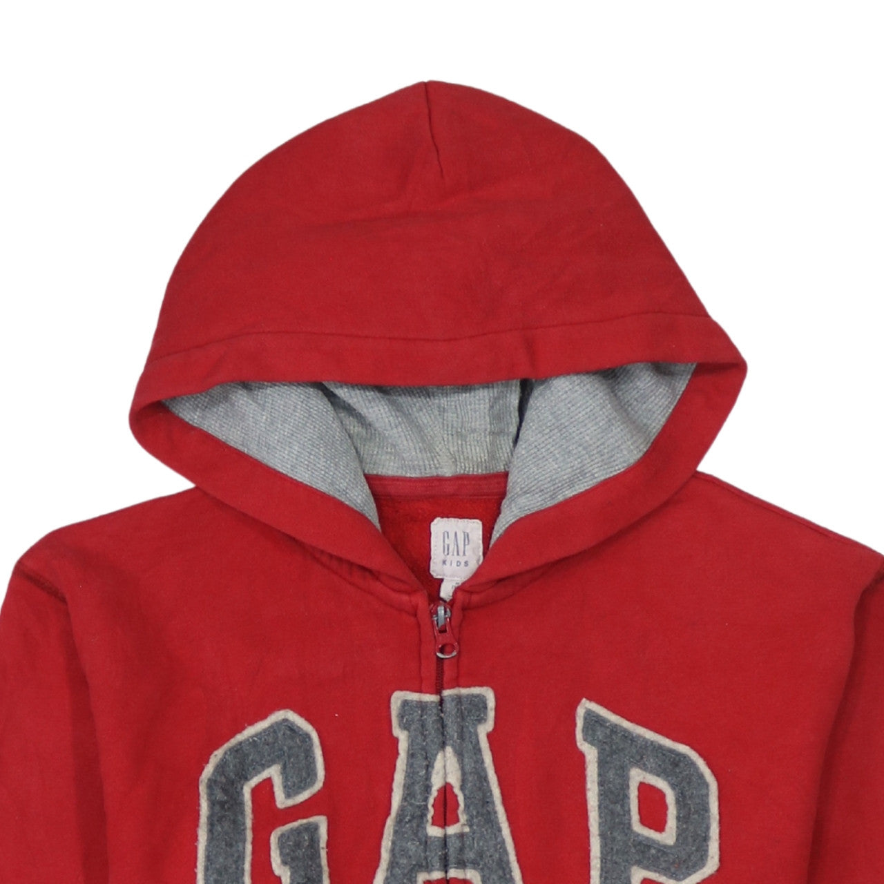 GAP Boys Red Full Zip Fleece Hoodie Size 12 Years with Logo Detail