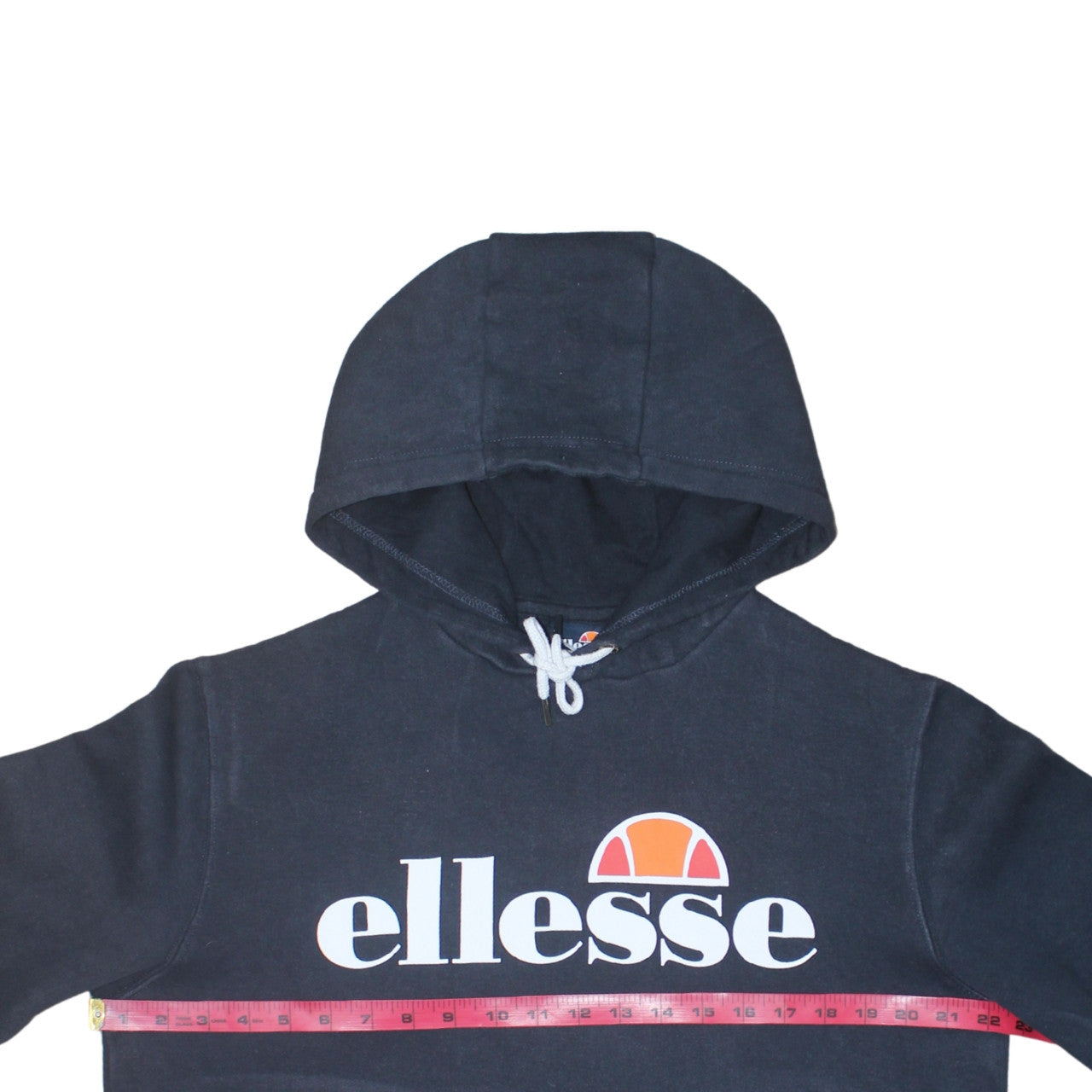 Ellesse Women's Black Hoodie UK 12 Pullover Cotton Blend Logo Hooded Sweatshirt
