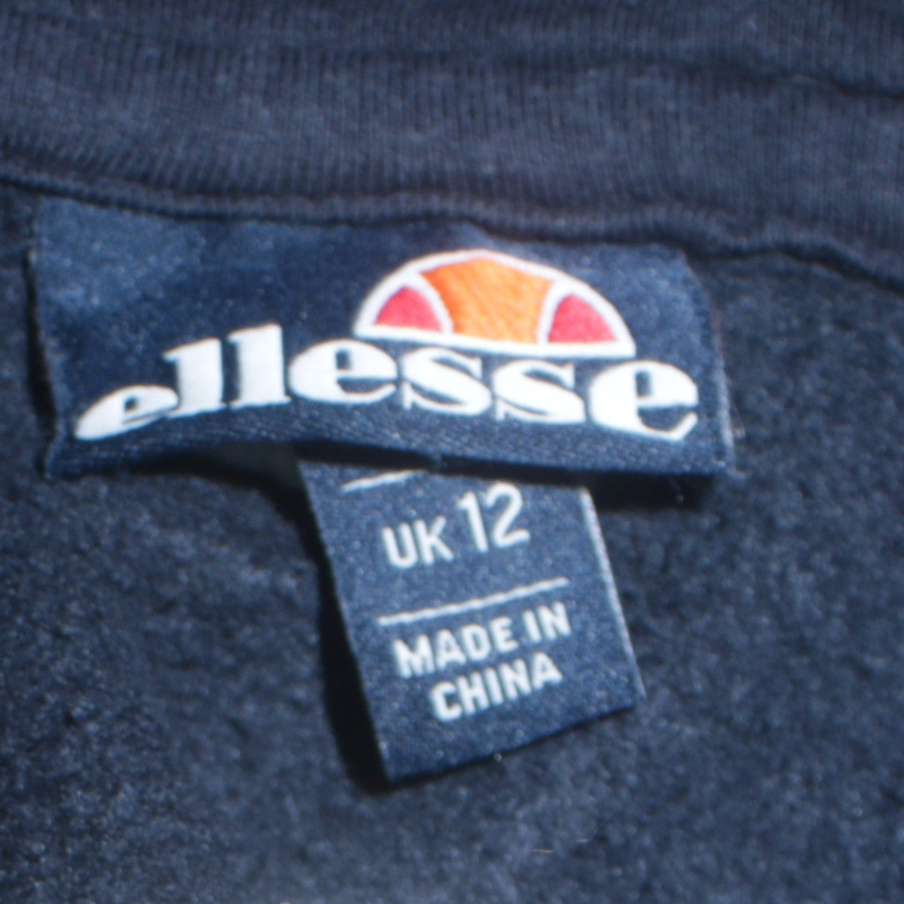 Ellesse Women's Black Hoodie UK 12 Pullover Cotton Blend Logo Hooded Sweatshirt