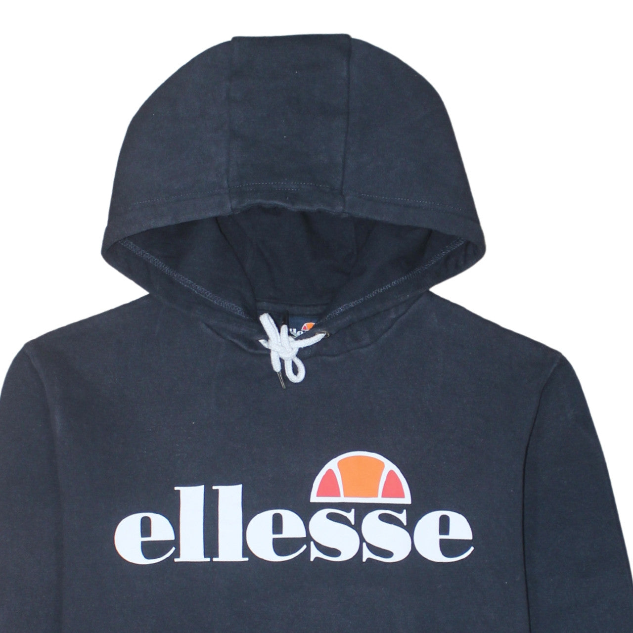 Ellesse Women's Black Hoodie UK 12 Pullover Cotton Blend Logo Hooded Sweatshirt