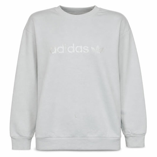 Adidas Women White Pullover Sweatshirt UK 8 Logo Crew Neck