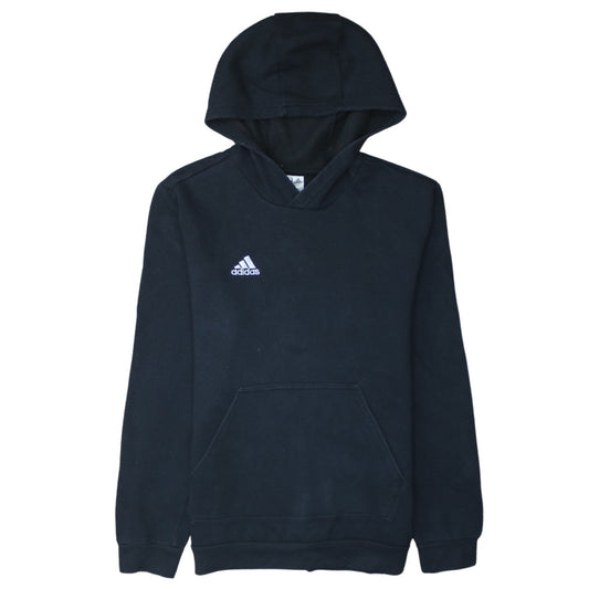 Adidas Boys Black Pullover Hoodie 13-14 Years Fleece Sports Sweatshirt