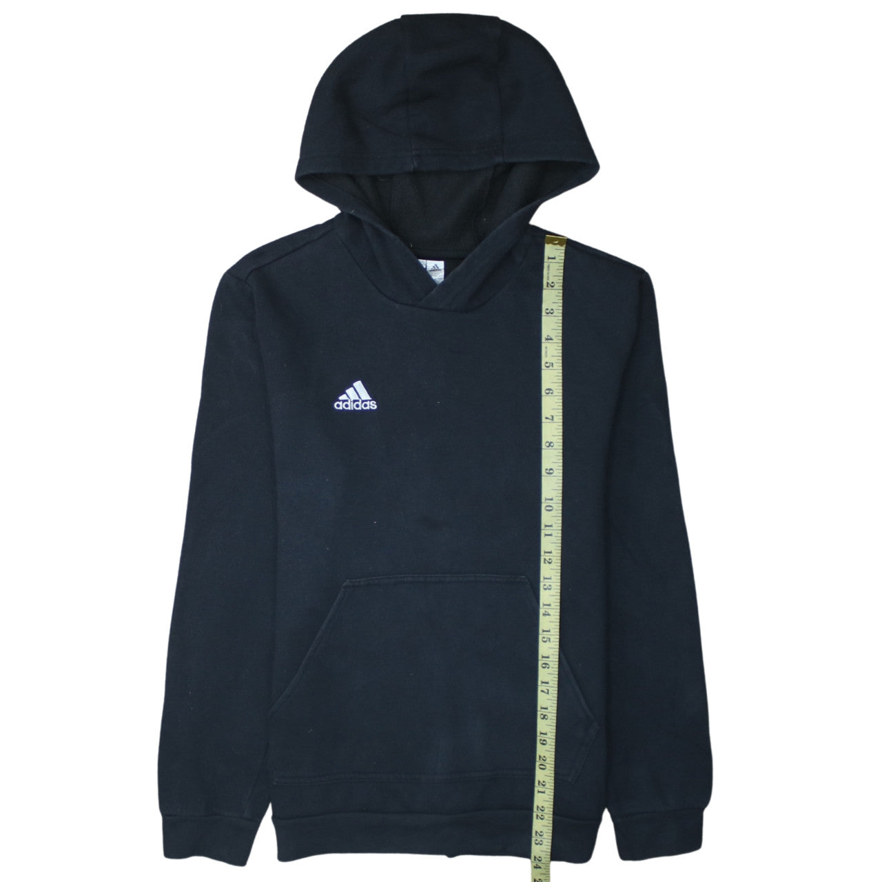 Adidas Boys Black Pullover Hoodie 13-14 Years Fleece Sports Sweatshirt