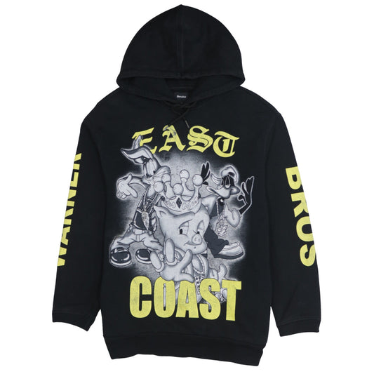 Bershka Men’s Black Looney Tunes Hoodie L Pullover Graphic Sweatshirt
