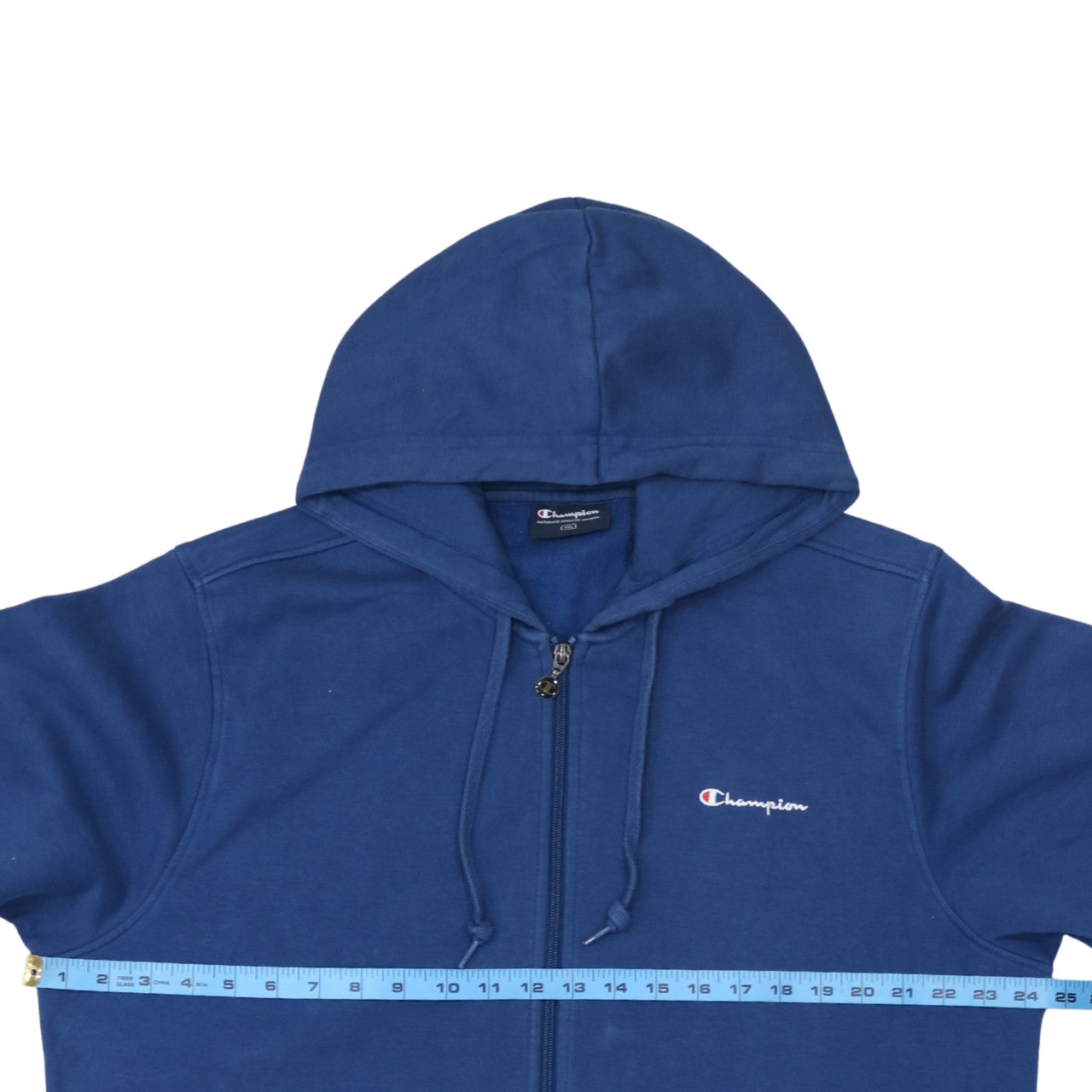 Champion Men Blue 2XL Full Zip Hoodie Fleece Sweatshirt
