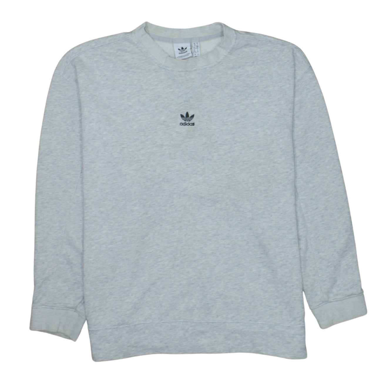 Adidas Women Grey Crew Neck Pullover Sweatshirt Size 10