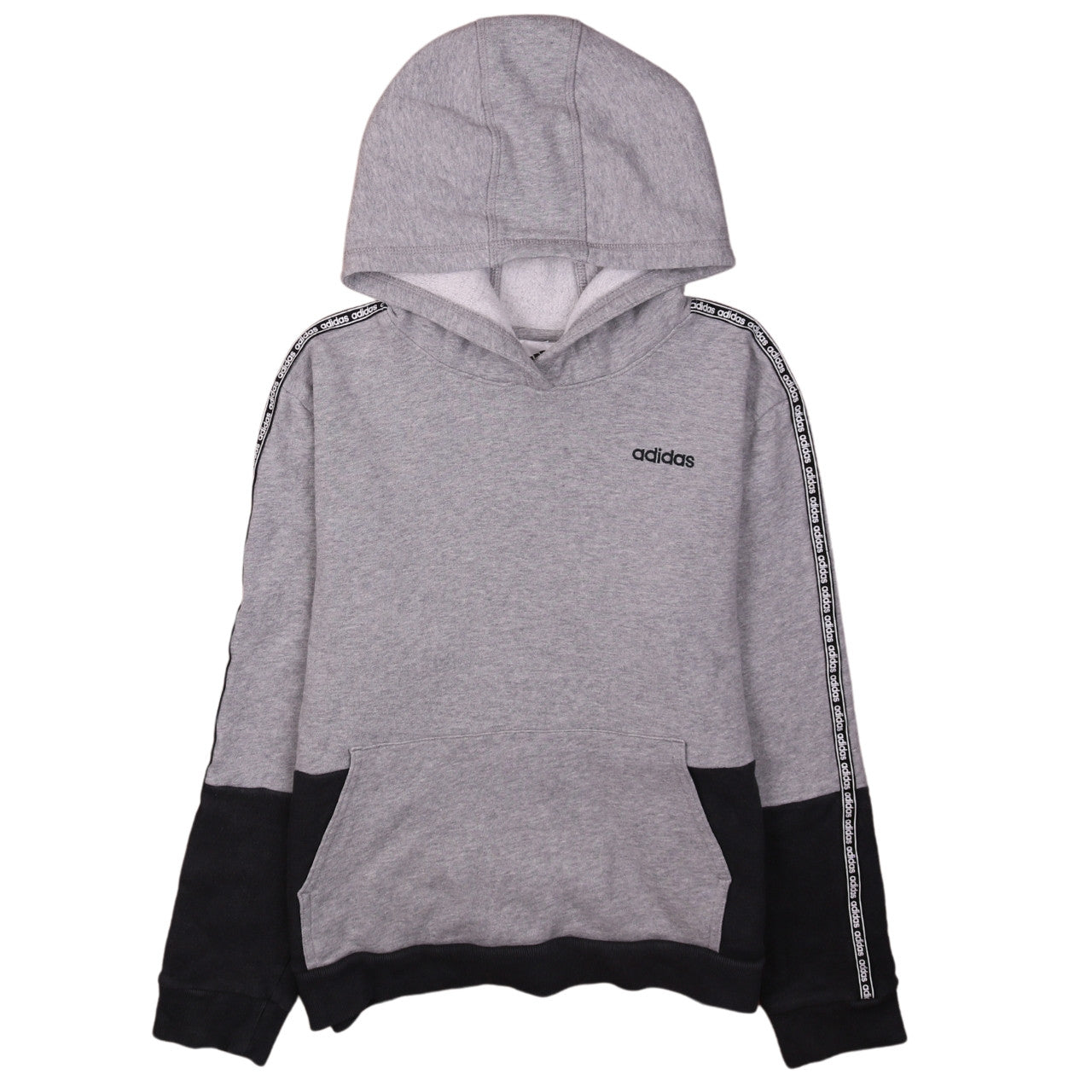 Adidas Girls Grey Pullover Hoodie 14 Years Hooded Colourblock Sweatshirt