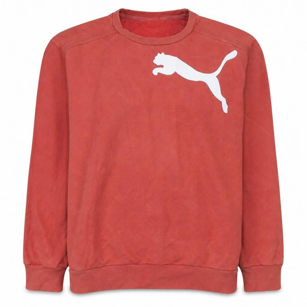 Puma Women's Red Logo Crew Neck Pullover Sweatshirt Size 16
