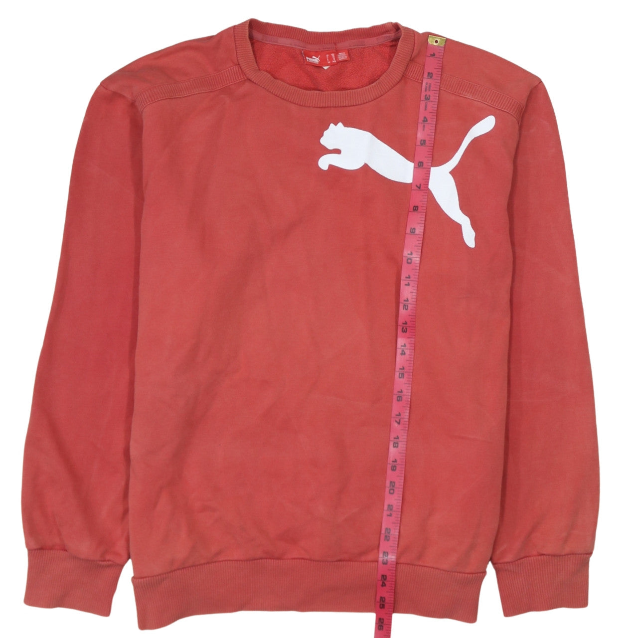 Puma Women's Red Logo Crew Neck Pullover Sweatshirt Size 16