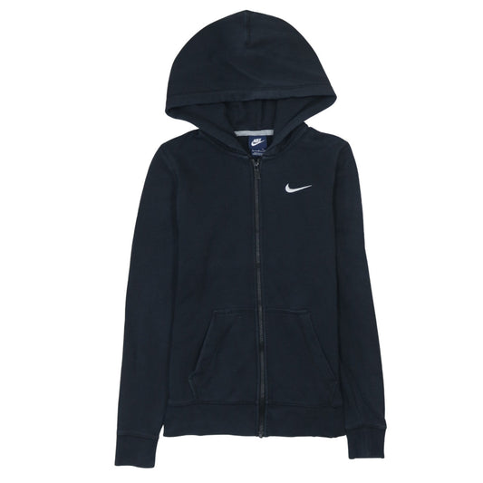Nike Teens Black Full Zip Hoodie S Regular Cotton Blend