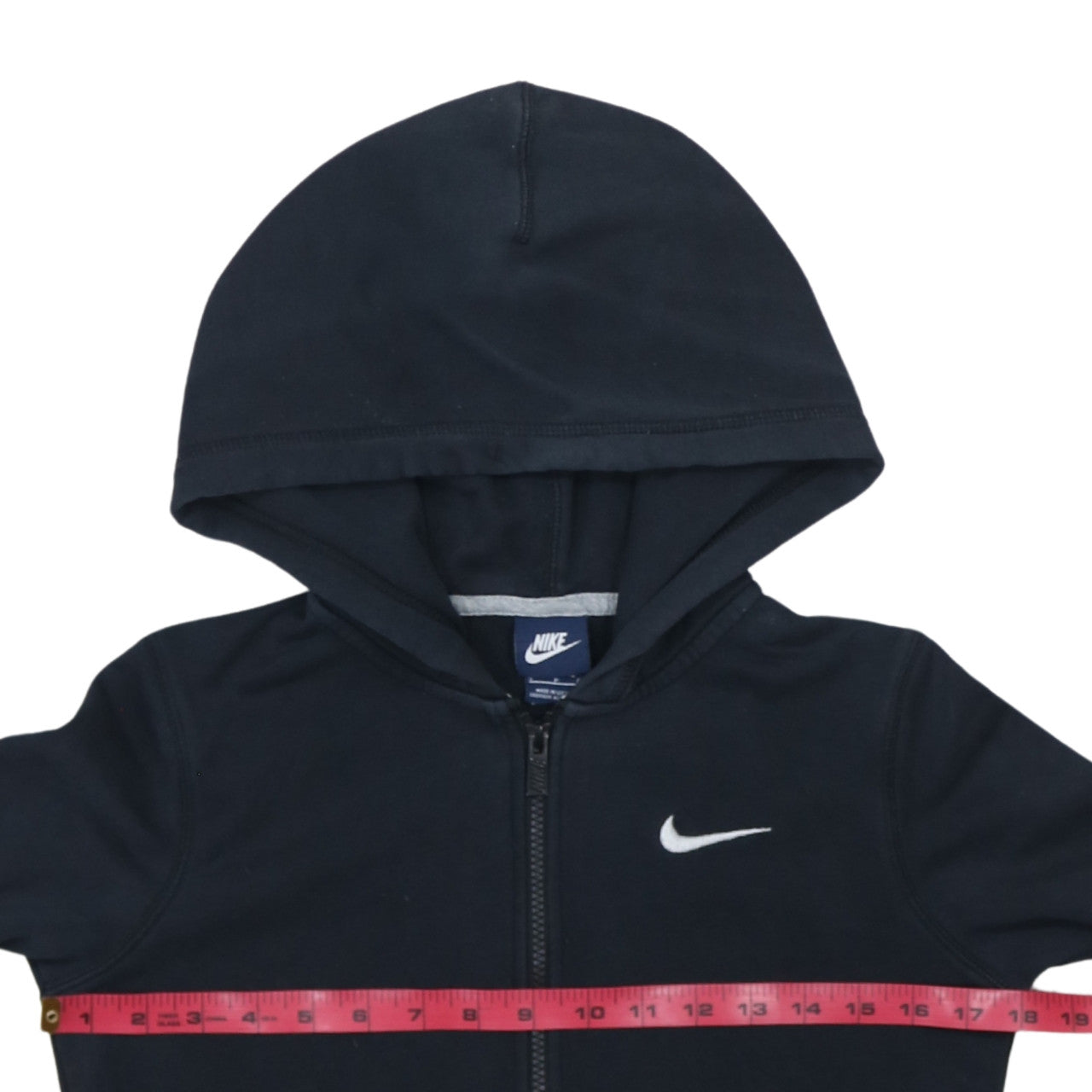 Nike Teens Black Full Zip Hoodie S Regular Cotton Blend