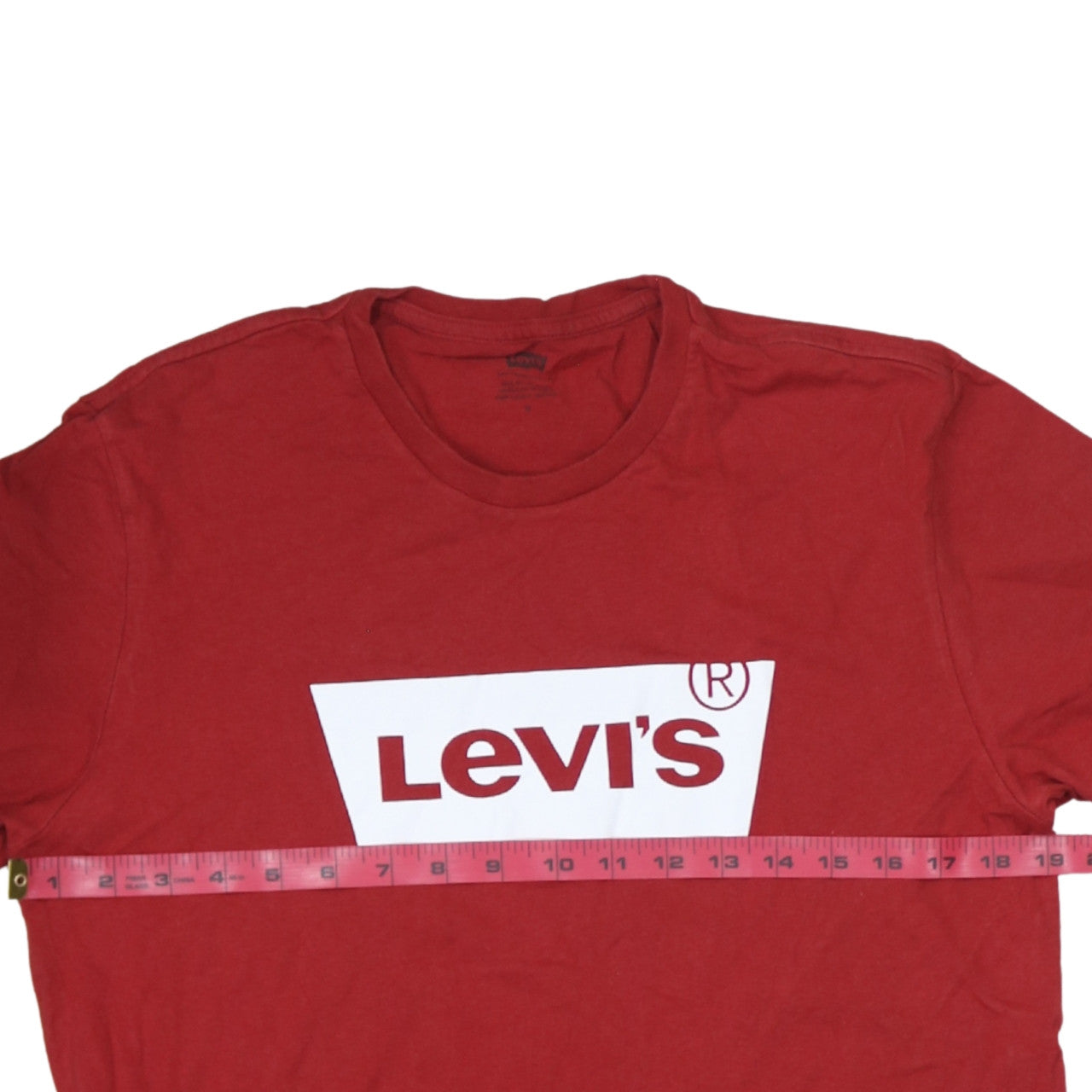Levi's Men's Red Logo Graphic Crew Neck Cotton T-Shirt Size M
